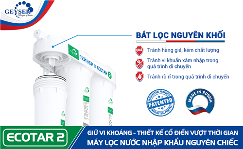 Máy lọc nước Nano Geyser Ecotar 2 - Model Mới 2019 thật Vi diệu
